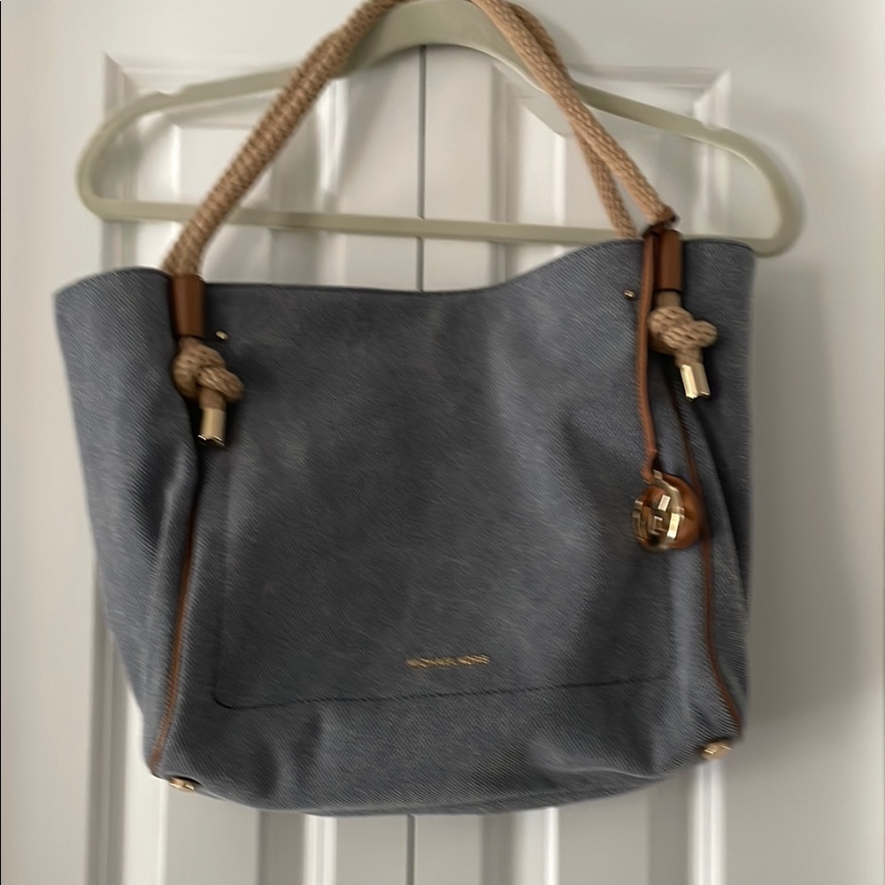 Michael Kors Gray Tote with Rope/Leather Handles